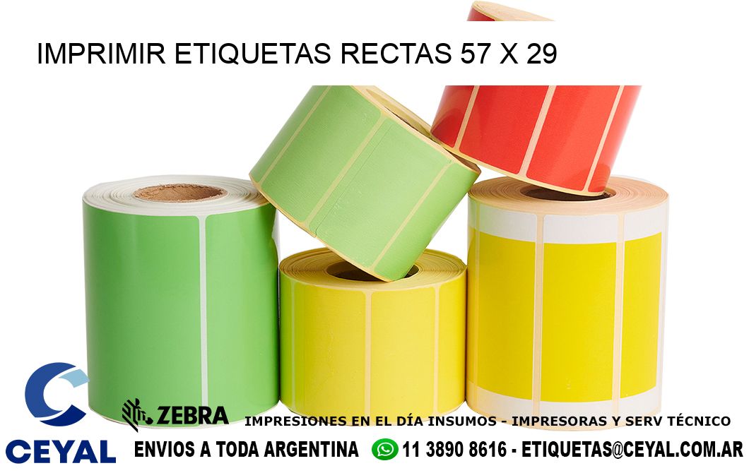 IMPRIMIR ETIQUETAS RECTAS 57 x 29