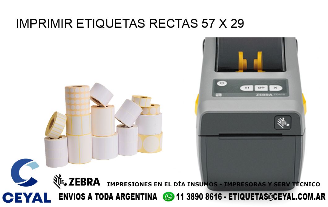 IMPRIMIR ETIQUETAS RECTAS 57 x 29