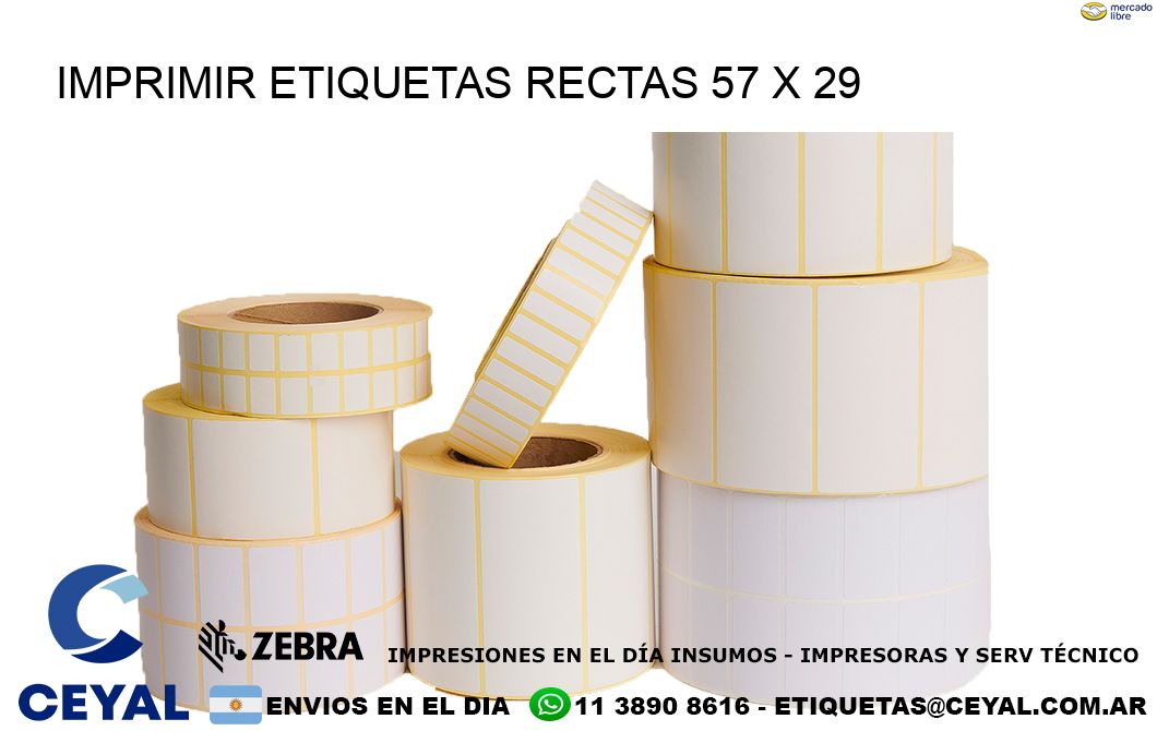 IMPRIMIR ETIQUETAS RECTAS 57 x 29