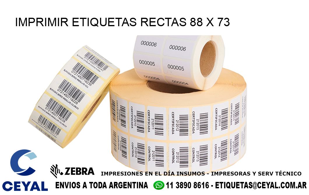 IMPRIMIR ETIQUETAS RECTAS 88 x 73