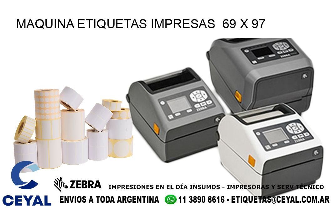 MAQUINA ETIQUETAS IMPRESAS  69 x 97