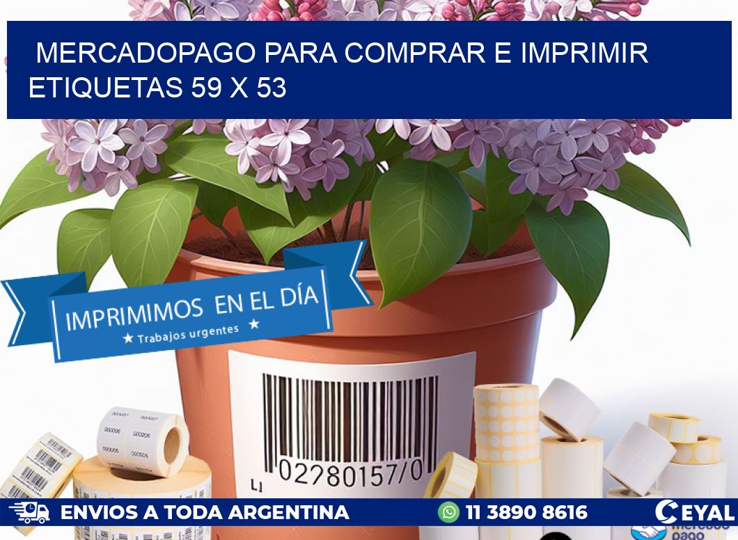 MERCADOPAGO PARA COMPRAR E IMPRIMIR ETIQUETAS 59 x 53