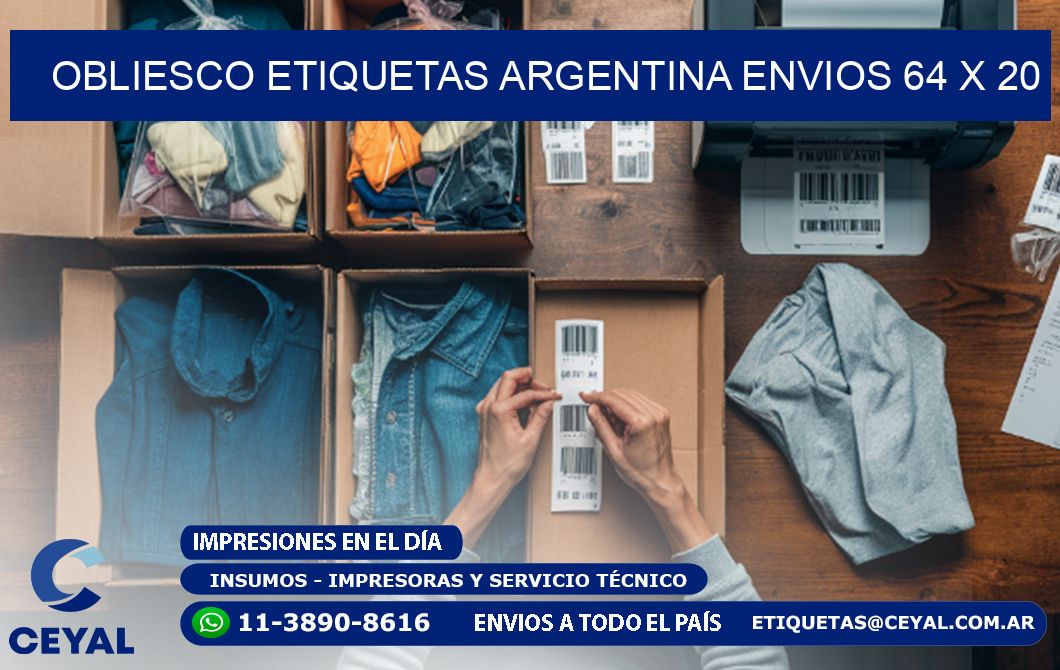 OBLIESCO ETIQUETAS ARGENTINA ENVIOS 64 x 20