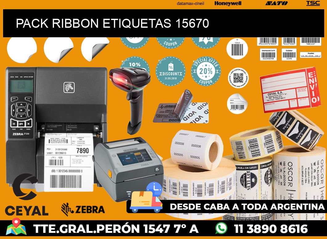 PACK RIBBON ETIQUETAS 15670