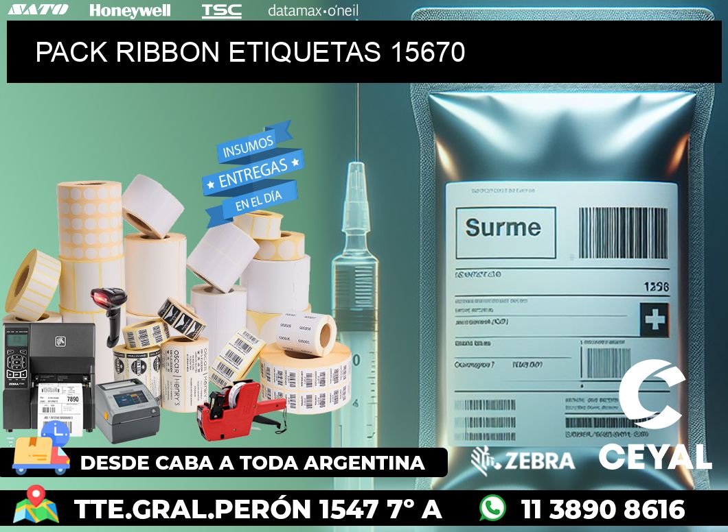 PACK RIBBON ETIQUETAS 15670