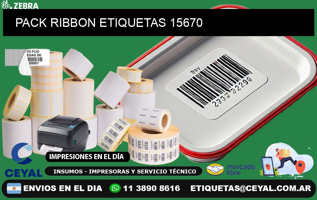 PACK RIBBON ETIQUETAS 15670