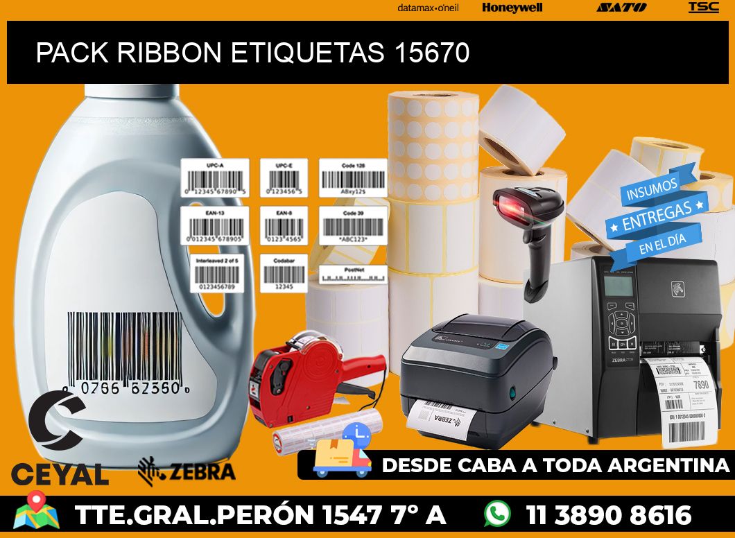 PACK RIBBON ETIQUETAS 15670