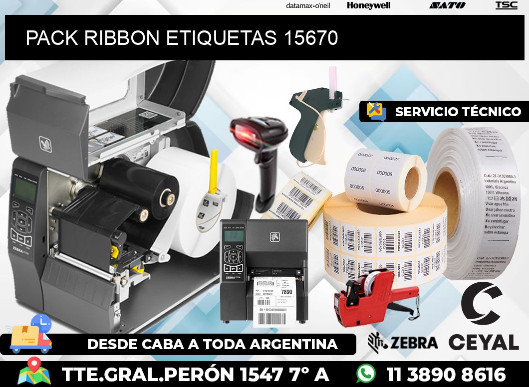 PACK RIBBON ETIQUETAS 15670