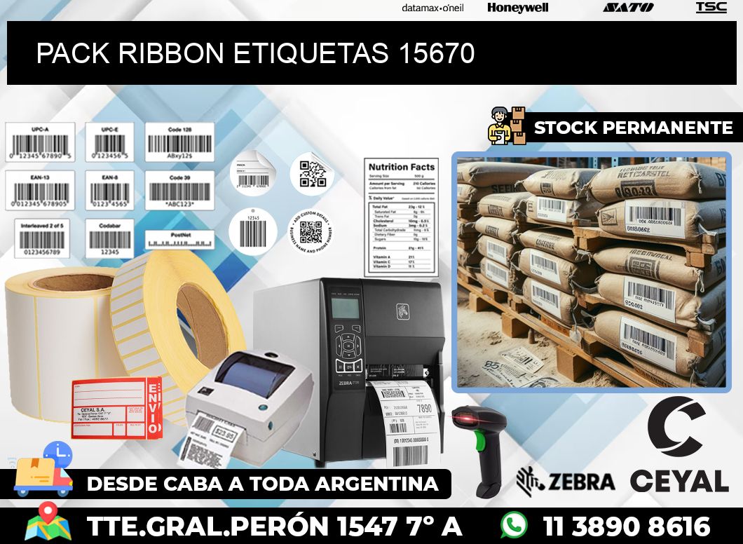 PACK RIBBON ETIQUETAS 15670