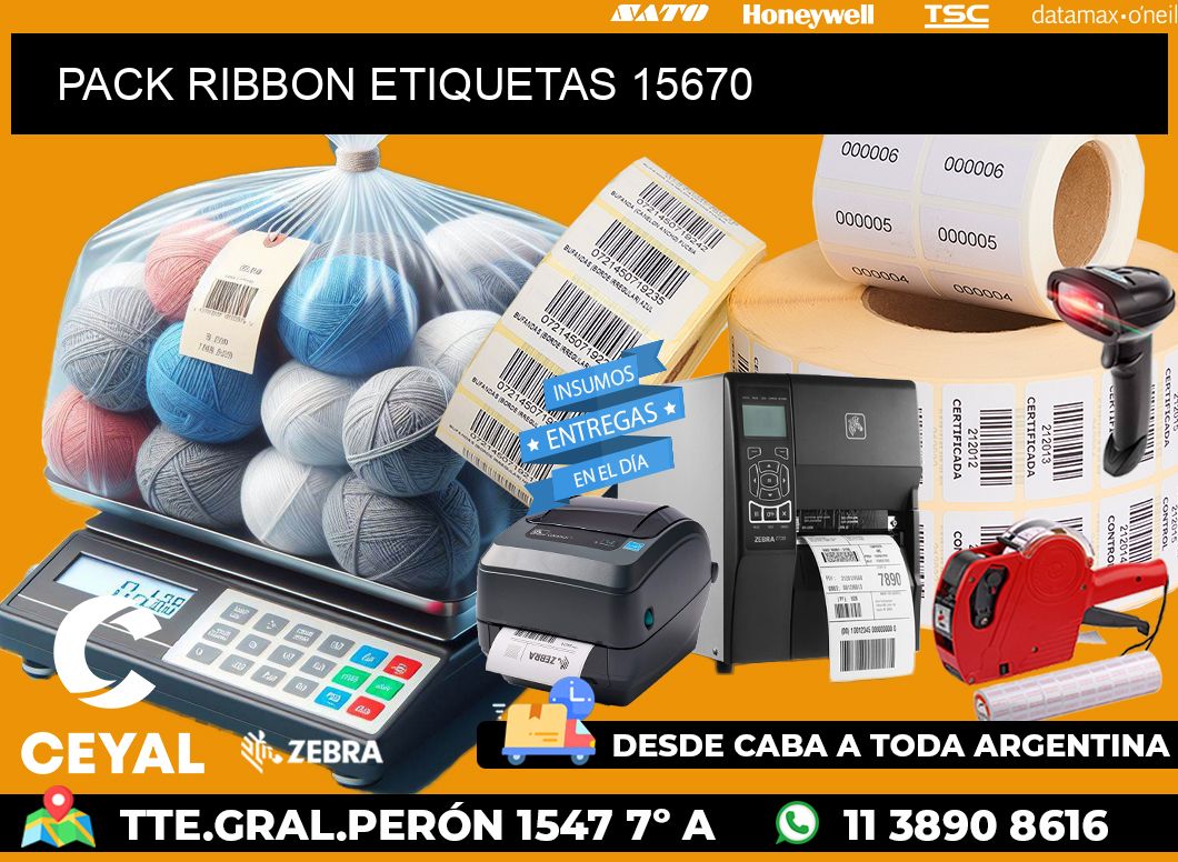 PACK RIBBON ETIQUETAS 15670