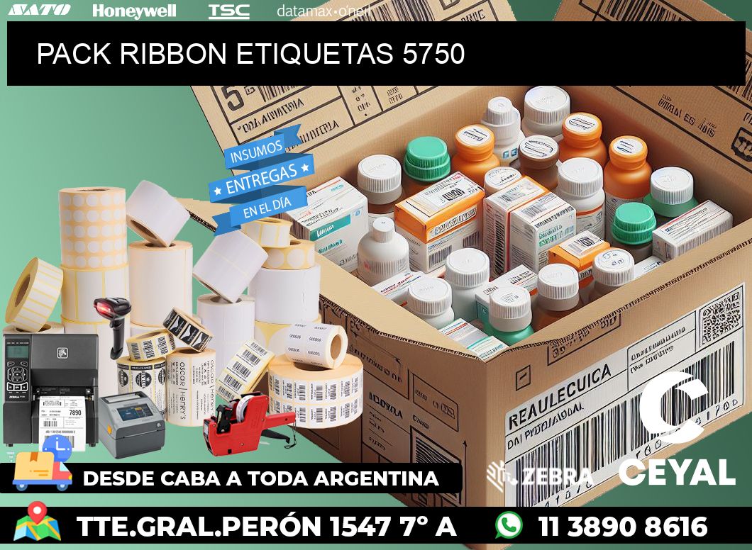 PACK RIBBON ETIQUETAS 5750