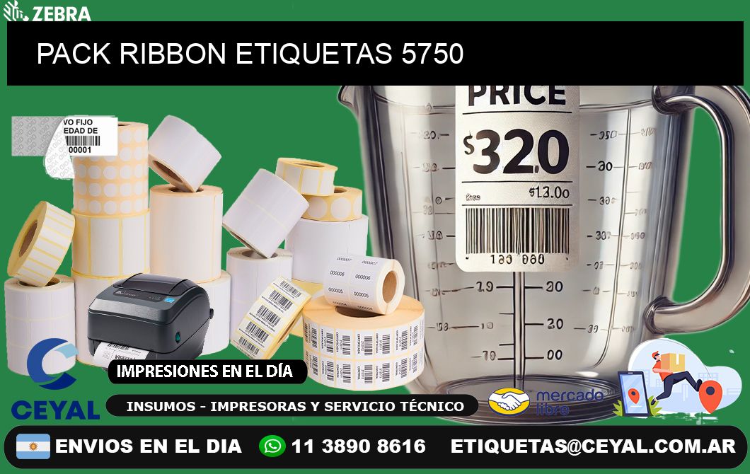 PACK RIBBON ETIQUETAS 5750