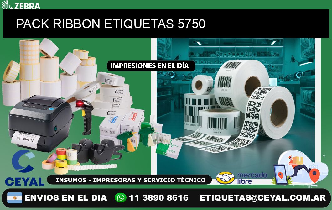 PACK RIBBON ETIQUETAS 5750