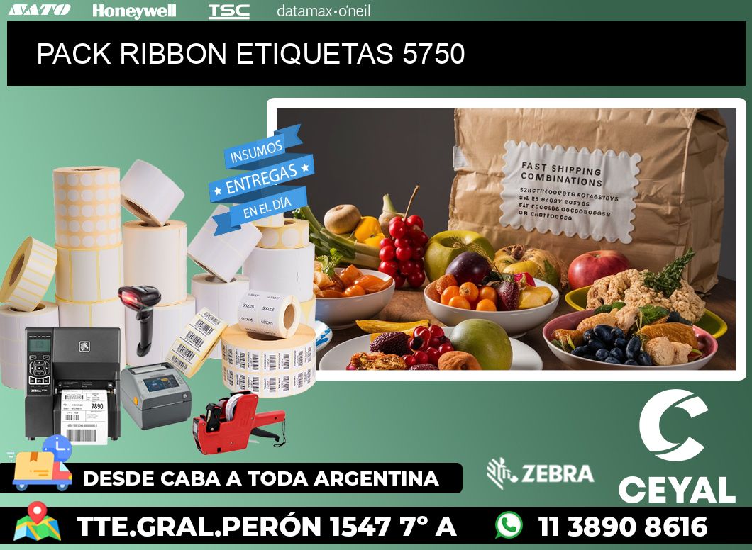 PACK RIBBON ETIQUETAS 5750