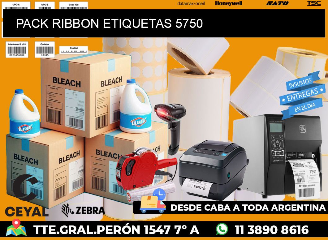 PACK RIBBON ETIQUETAS 5750