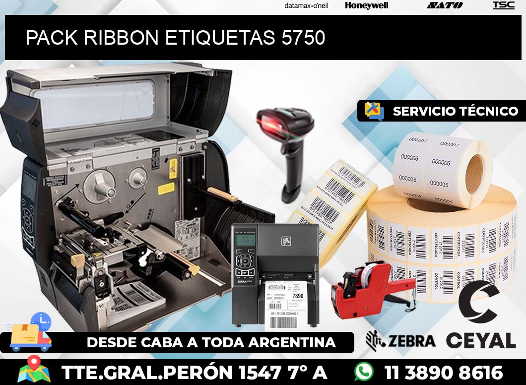 PACK RIBBON ETIQUETAS 5750