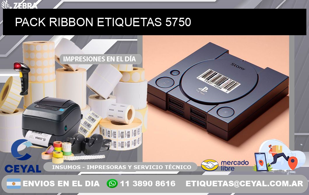 PACK RIBBON ETIQUETAS 5750