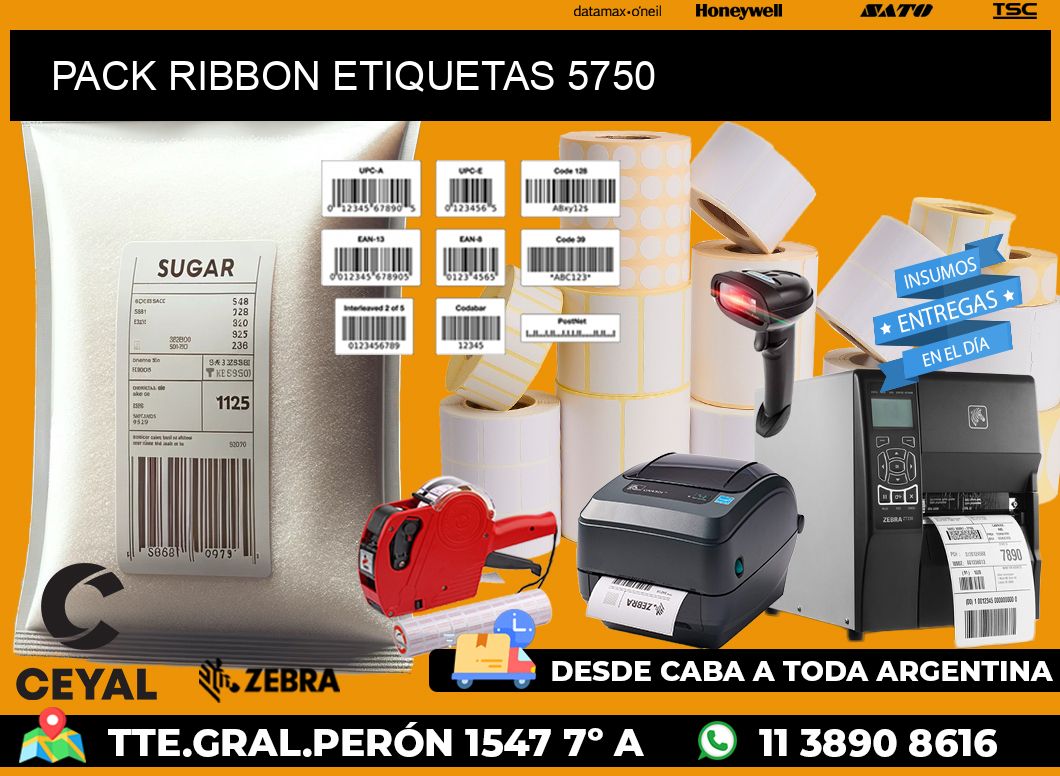 PACK RIBBON ETIQUETAS 5750