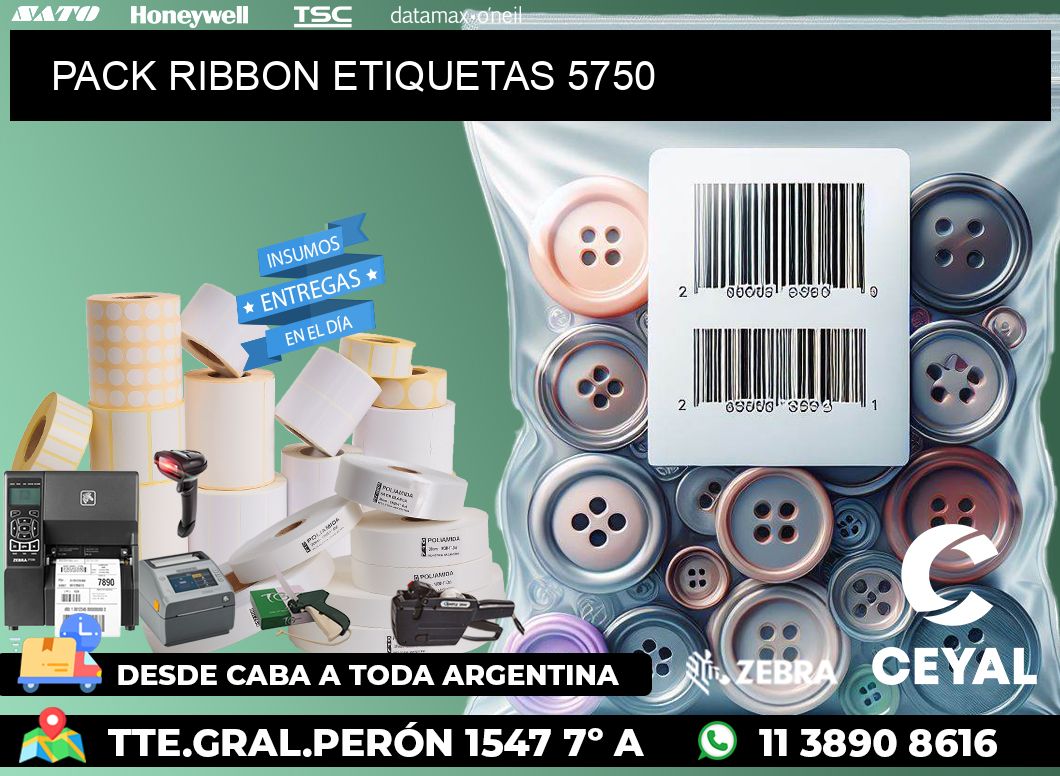 PACK RIBBON ETIQUETAS 5750