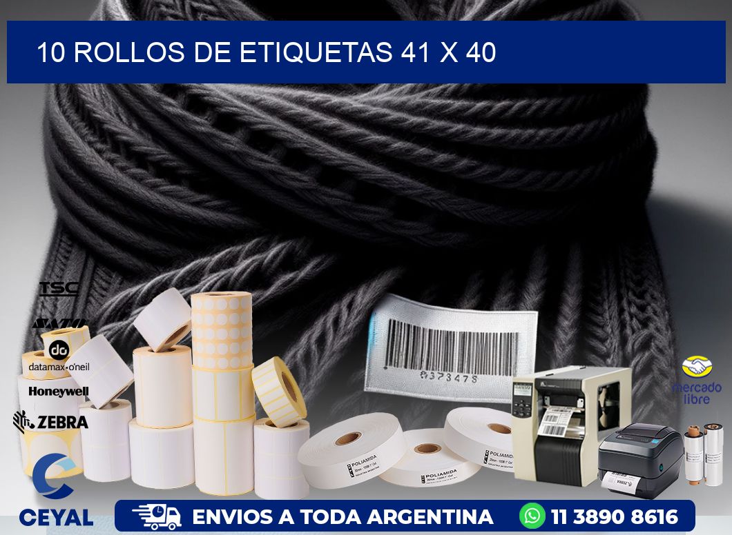 10 ROLLOS DE ETIQUETAS 41 x 40