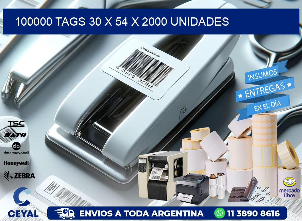 100000 TAGS 30 x 54 X 2000 UNIDADES