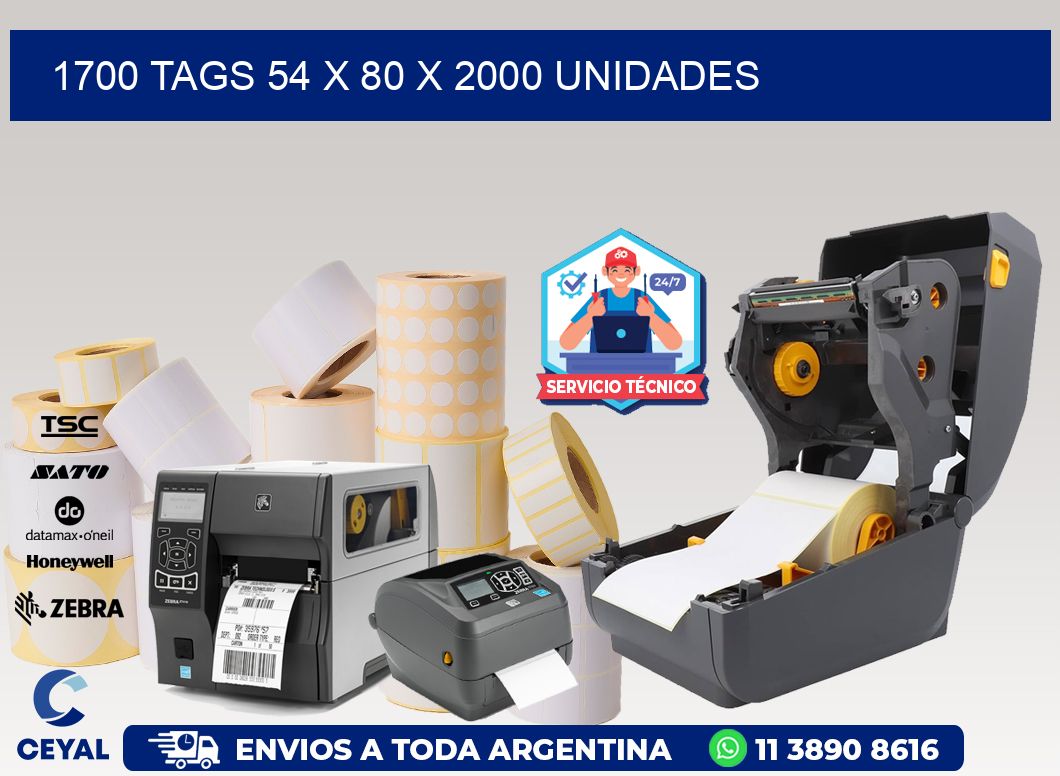 1700 TAGS 54 x 80 X 2000 UNIDADES