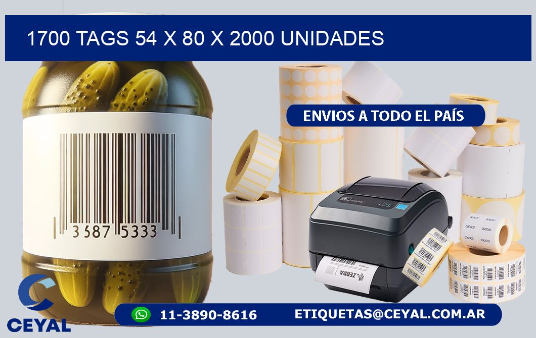 1700 TAGS 54 x 80 X 2000 UNIDADES