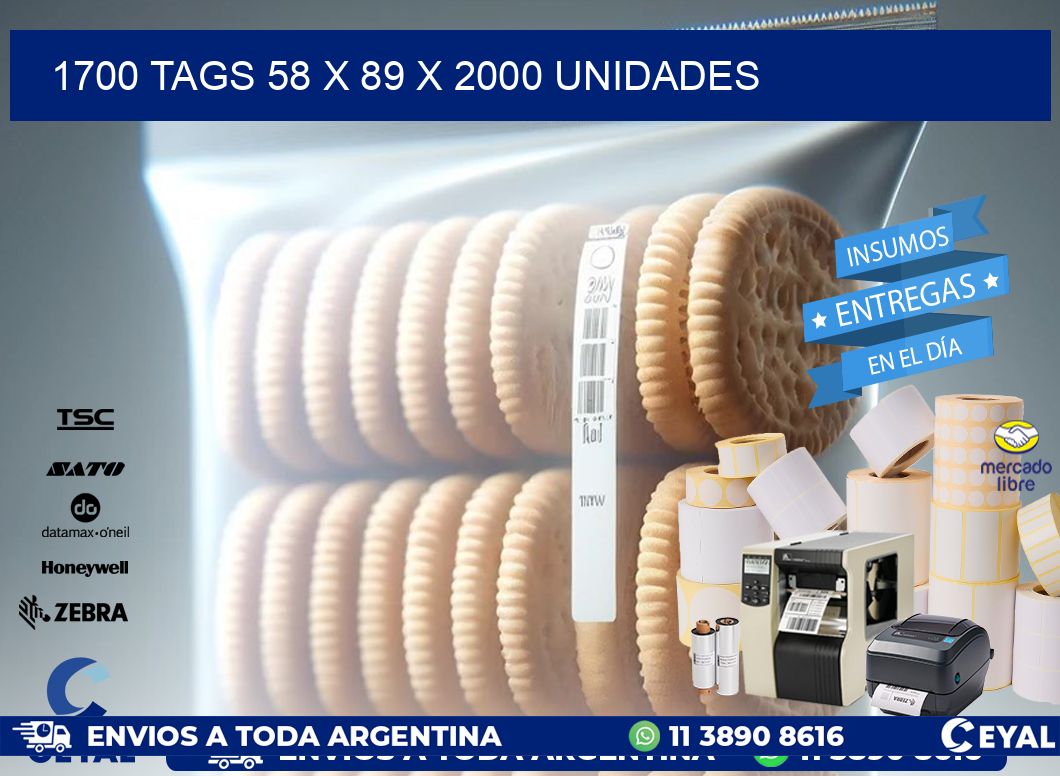 1700 TAGS 58 x 89 X 2000 UNIDADES