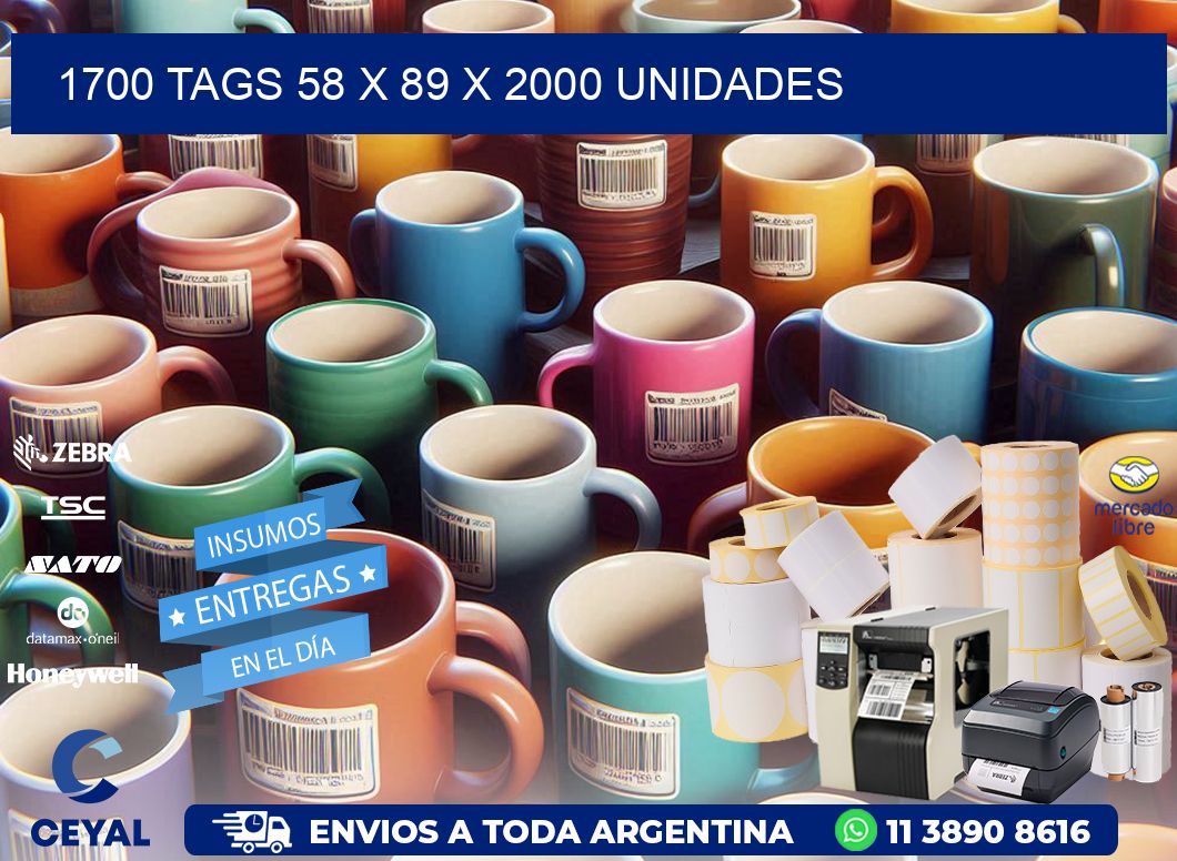 1700 TAGS 58 x 89 X 2000 UNIDADES