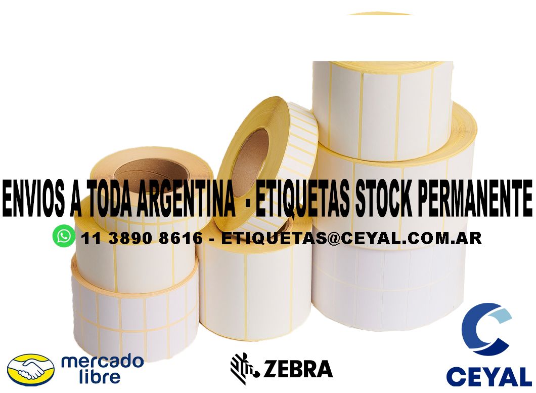 25 CAJAS DE ETIQUETAS  96 x 67 X 2500 UNIDADES