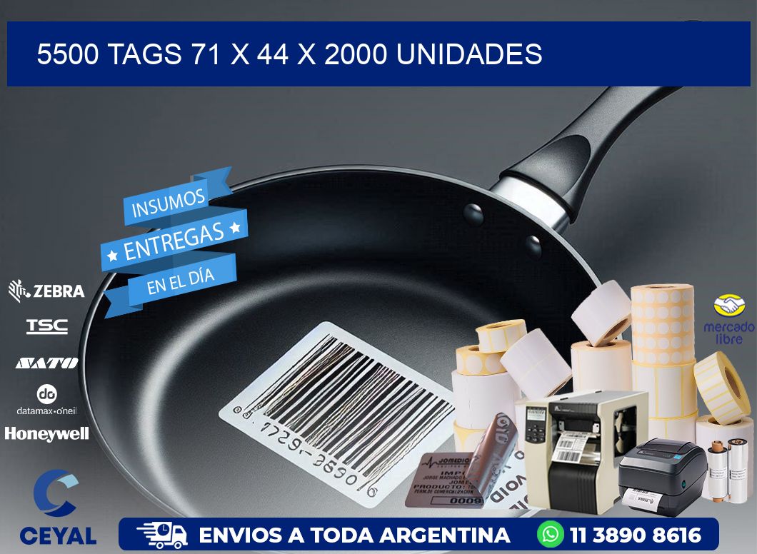 5500 TAGS 71 x 44 X 2000 UNIDADES