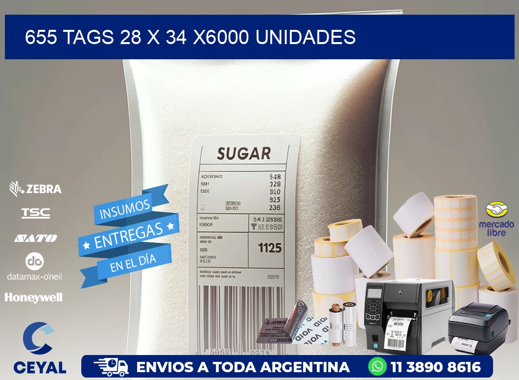 655 TAGS 28 x 34 X6000 UNIDADES