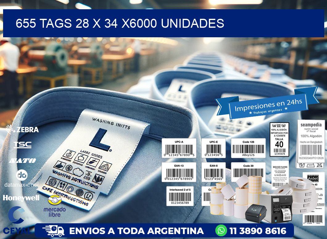 655 TAGS 28 x 34 X6000 UNIDADES