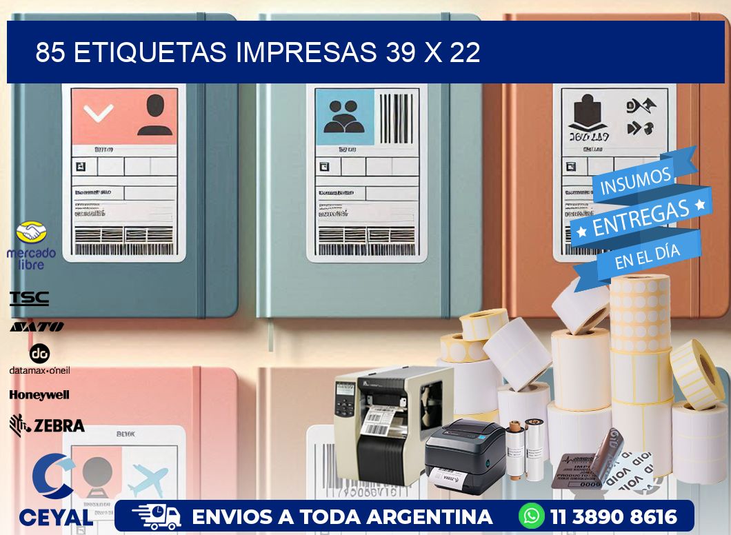 85 ETIQUETAS IMPRESAS 39 x 22