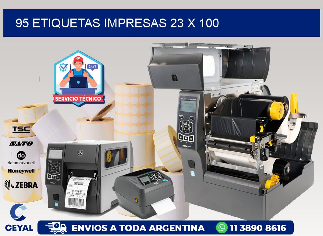 95 ETIQUETAS IMPRESAS 23 x 100