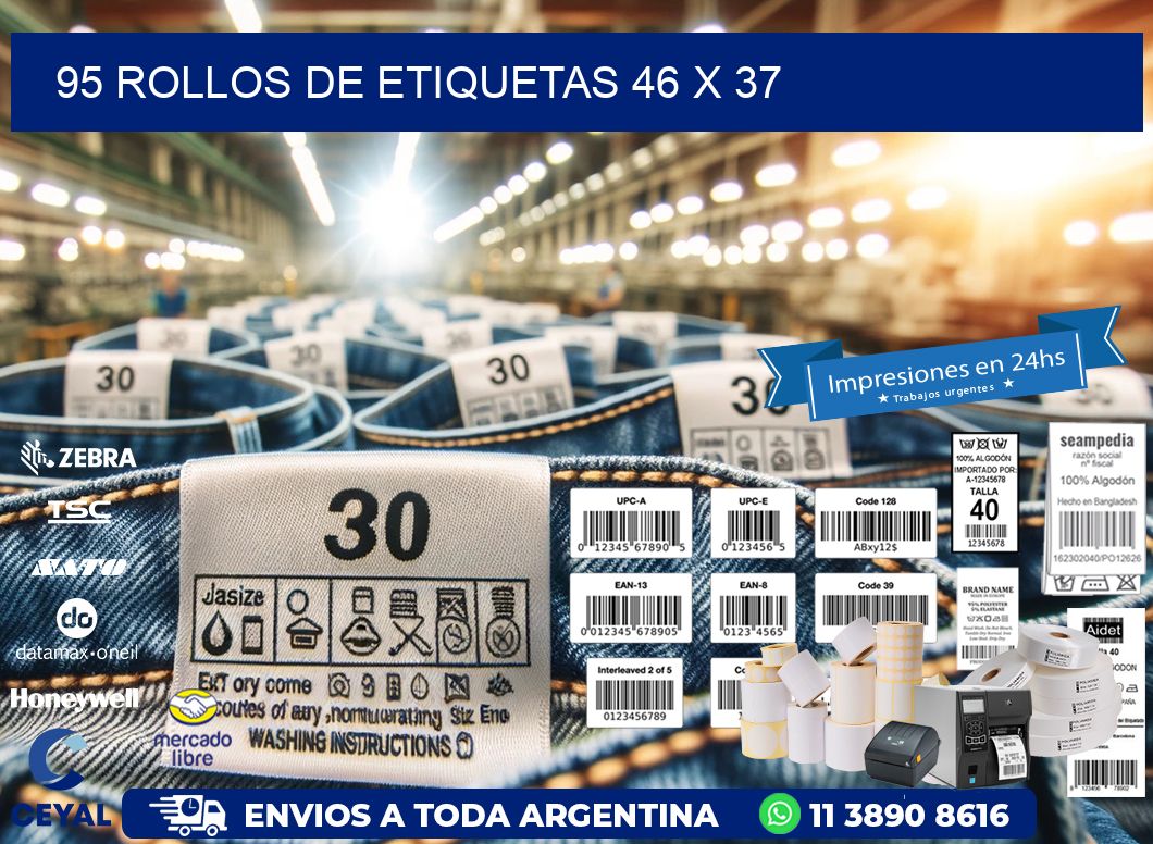 95 ROLLOS DE ETIQUETAS 46 x 37