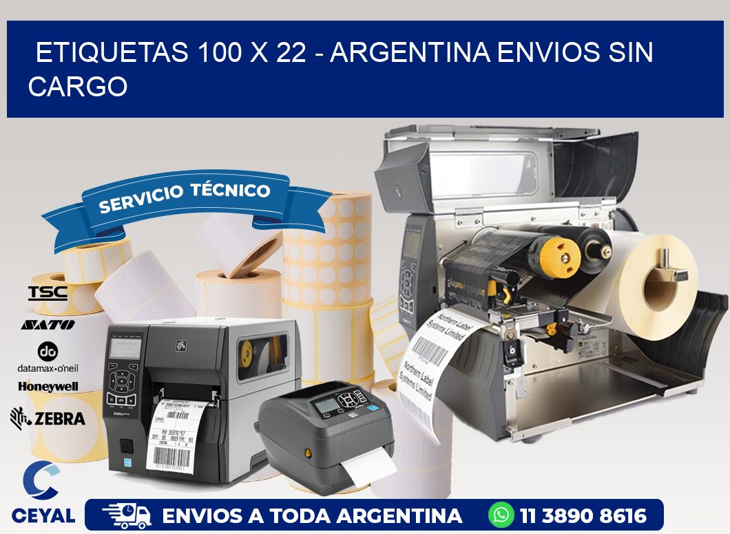 ETIQUETAS 100 x 22 - ARGENTINA ENVIOS SIN CARGO