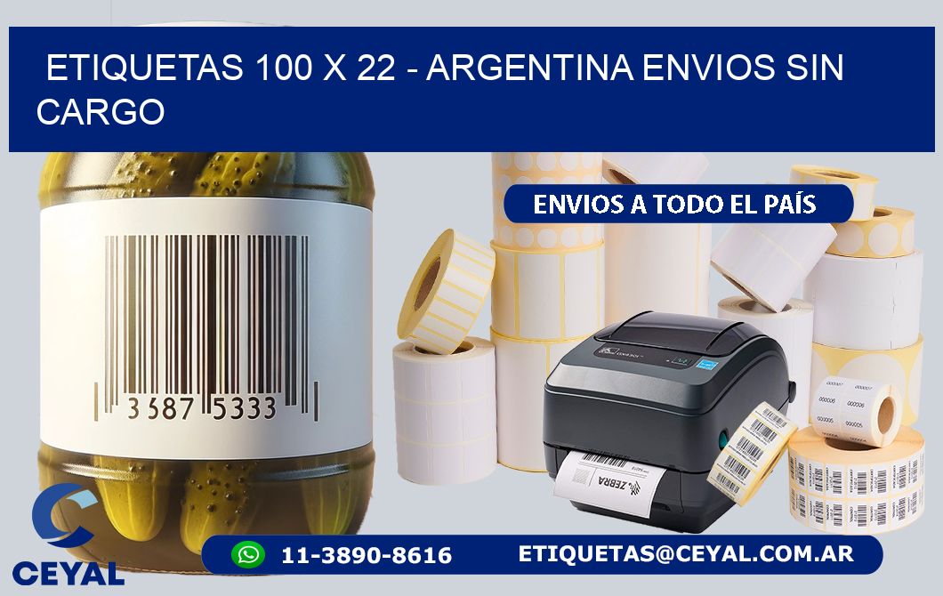 ETIQUETAS 100 x 22 - ARGENTINA ENVIOS SIN CARGO