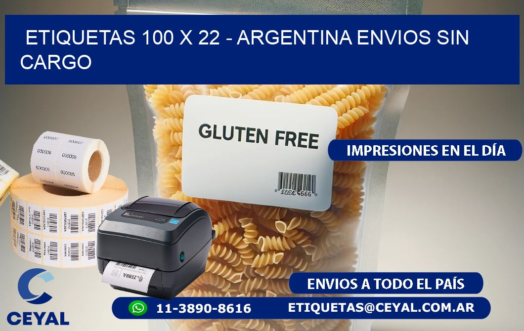 ETIQUETAS 100 x 22 - ARGENTINA ENVIOS SIN CARGO