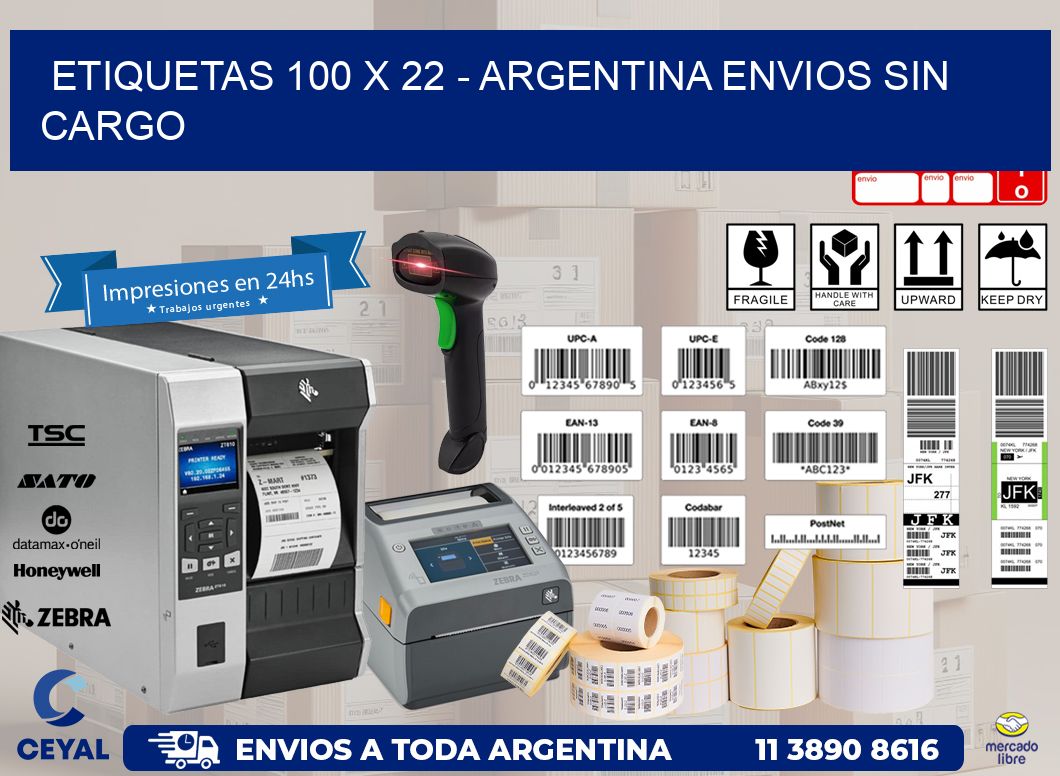 ETIQUETAS 100 x 22 – ARGENTINA ENVIOS SIN CARGO