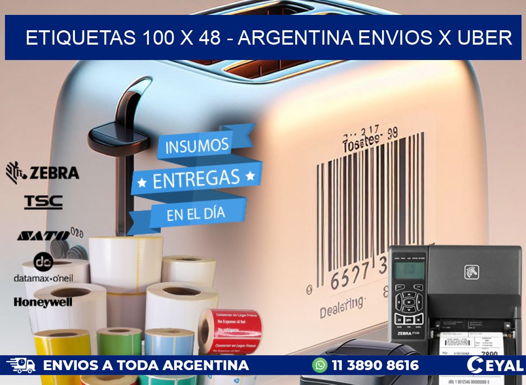 ETIQUETAS 100 x 48 - ARGENTINA ENVIOS X UBER