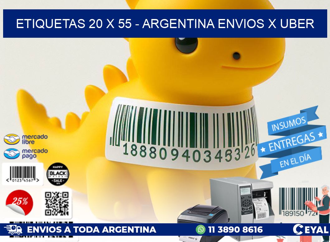 ETIQUETAS 20 x 55 - ARGENTINA ENVIOS X UBER