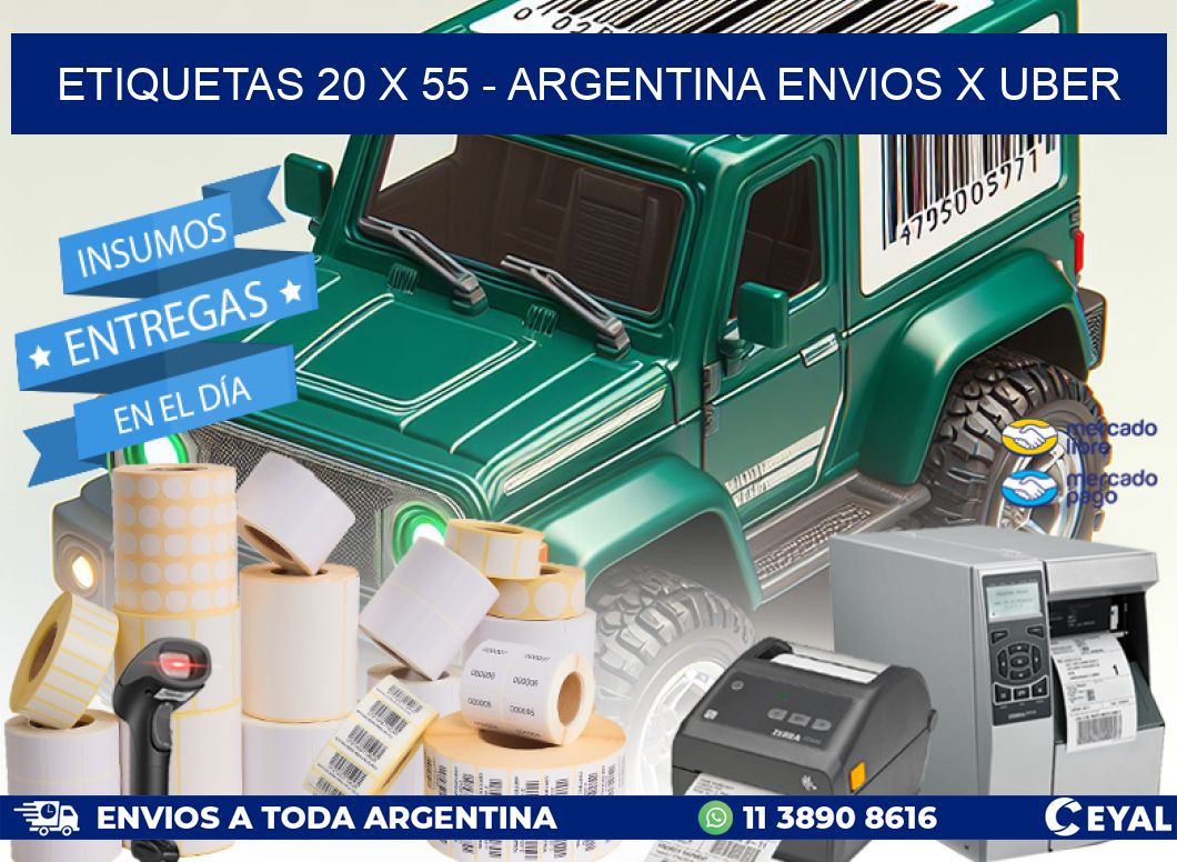 ETIQUETAS 20 x 55 – ARGENTINA ENVIOS X UBER