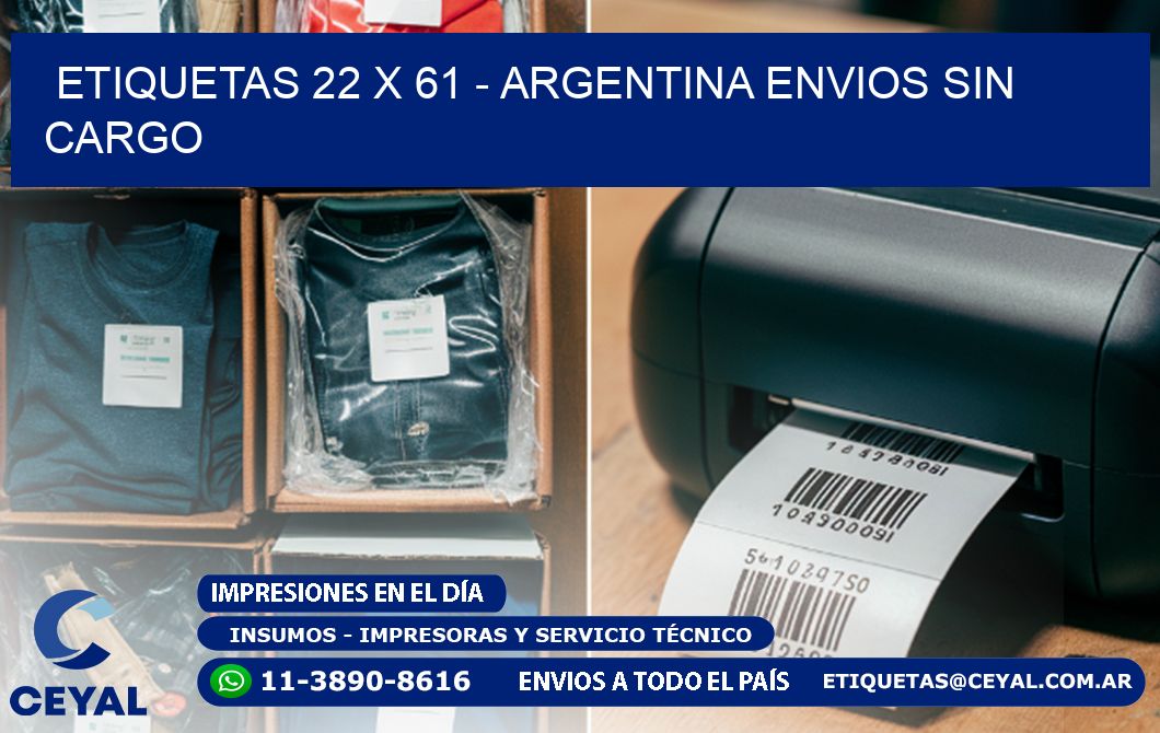 ETIQUETAS 22 x 61 - ARGENTINA ENVIOS SIN CARGO