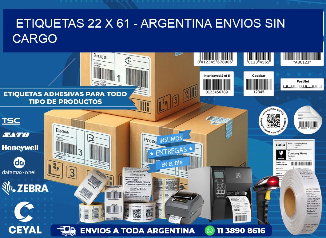 ETIQUETAS 22 x 61 - ARGENTINA ENVIOS SIN CARGO