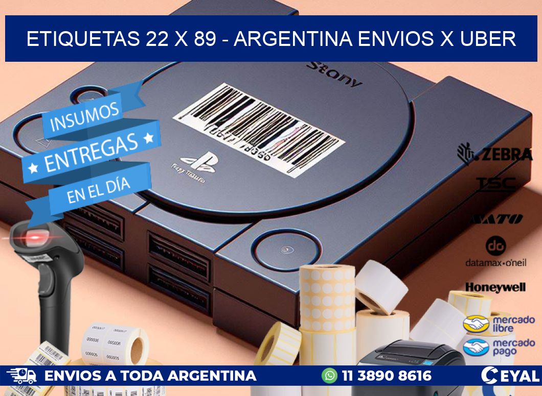 ETIQUETAS 22 x 89 - ARGENTINA ENVIOS X UBER