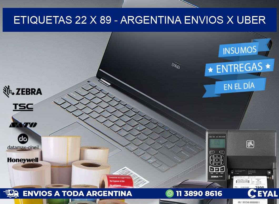 ETIQUETAS 22 x 89 - ARGENTINA ENVIOS X UBER