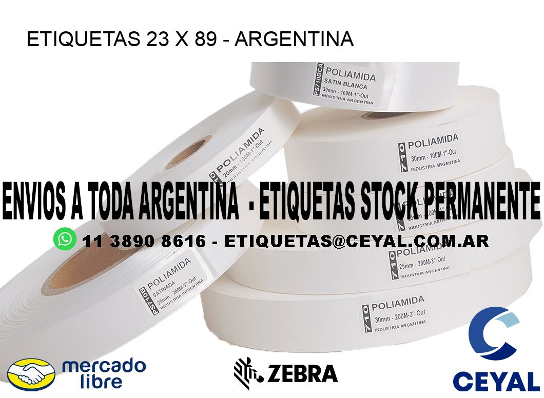 ETIQUETAS 23 x 89 - ARGENTINA