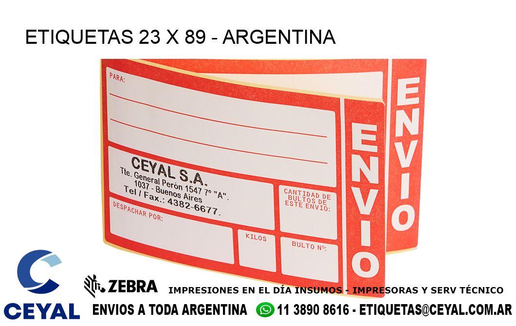 ETIQUETAS 23 x 89 - ARGENTINA