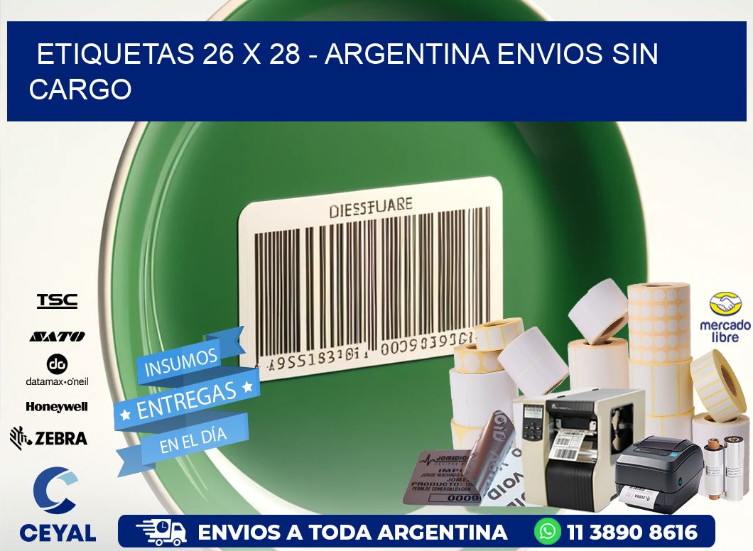 ETIQUETAS 26 x 28 - ARGENTINA ENVIOS SIN CARGO